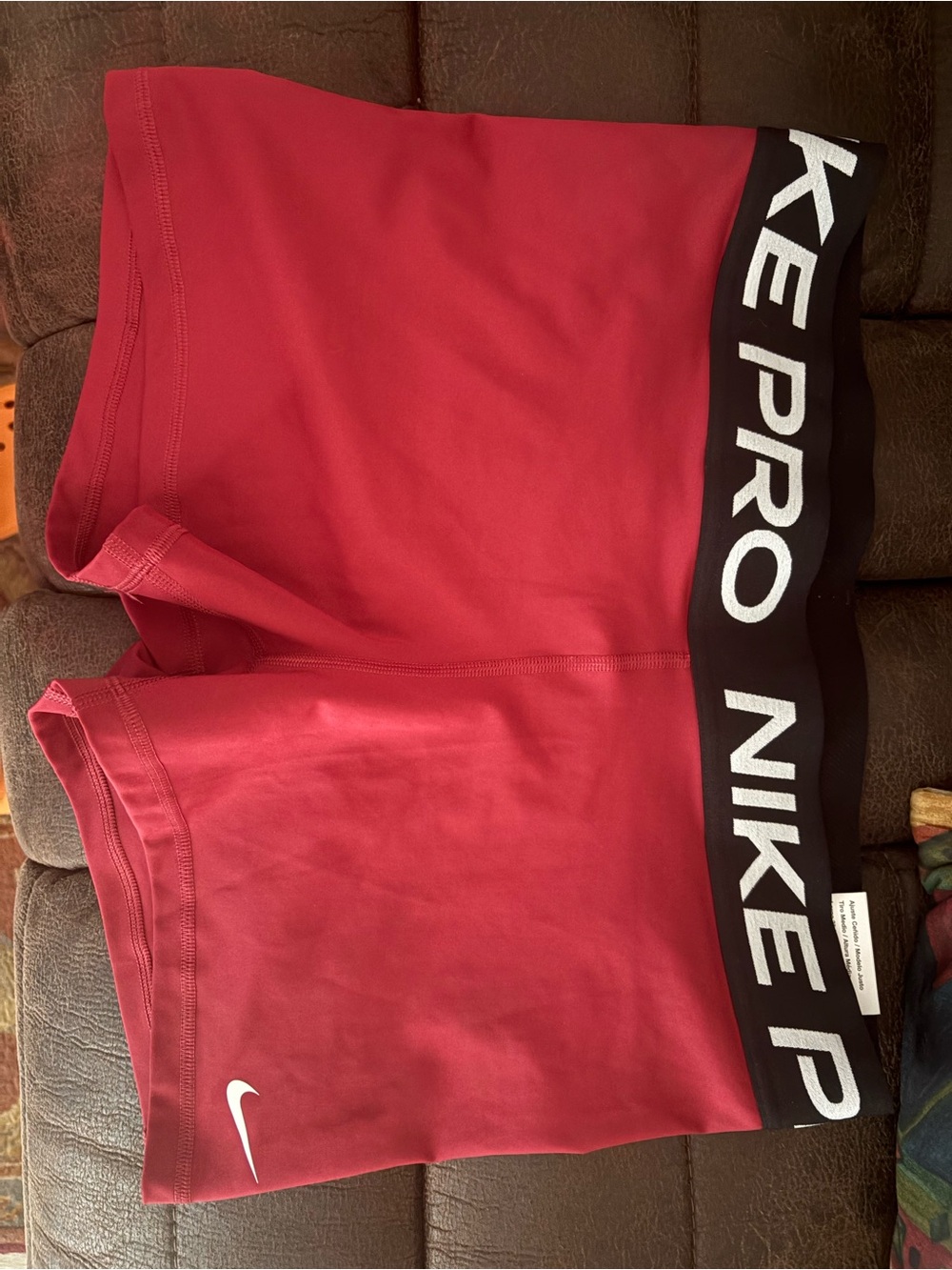 Nike Red and Black Training Shorts with White Swoosh